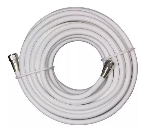 Cable Para Tv Coaxil Armado 20 Mts Macho - Macho Rg6 Blanco