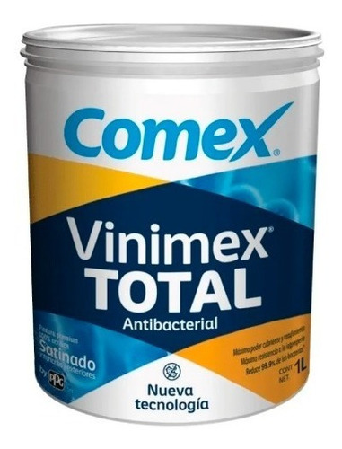 Imagen 2 de 4 de Pintura Blanca Antibacterial Comex Vinimex Total 1lt