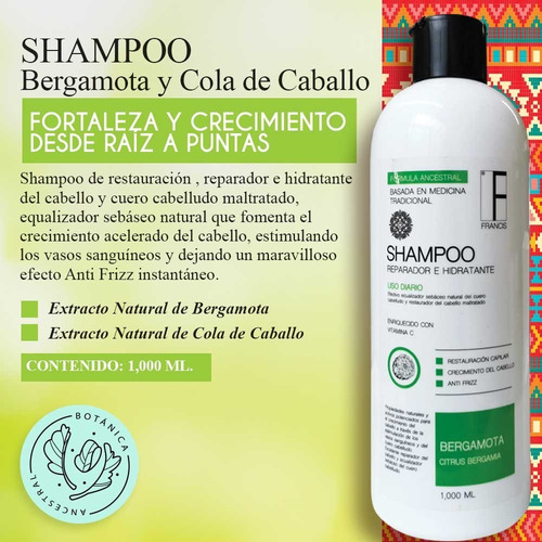 Shampoo Crecimiento De Bergamota Y Cola De Caballo