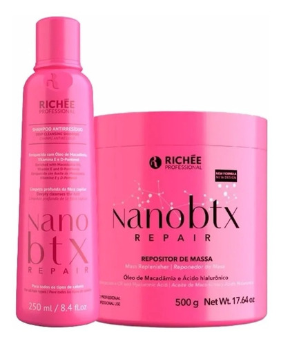 Richée Nano Btx Anti Resíduos 250ml + Repositor 500g