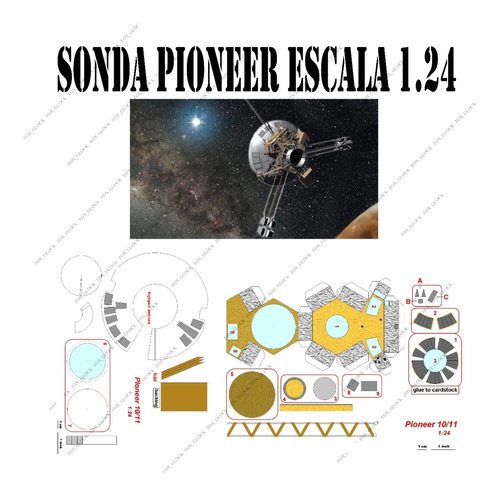 Papercraft Sonda Pioneer Escala 1.24