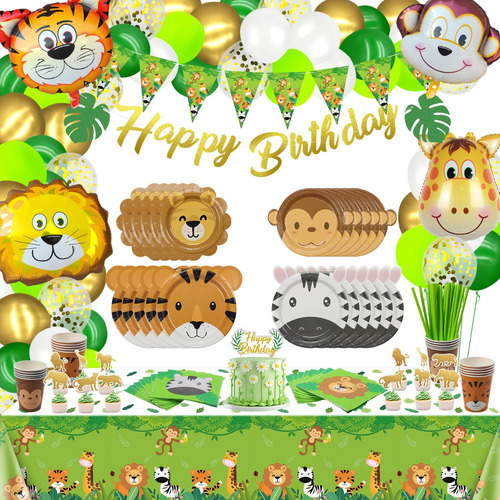 Juego De Decoración De Safari En La Jungla Para Cumpleaños