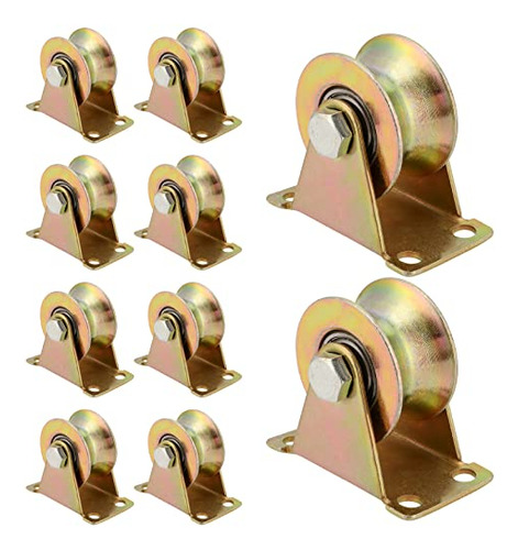Rueda U 2puLG Acero, Carga 660 Lbs, Para Puertas Corredizas