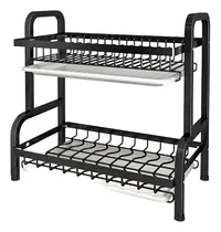 Comprar Escurridor Platos Secador Loza Inoxidable 2 Niveles Inox Color Negro