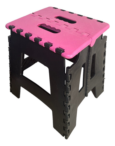 Banqueta Banco Banquinho Portatil Retratil Dobravel 100kg Cor Rosa