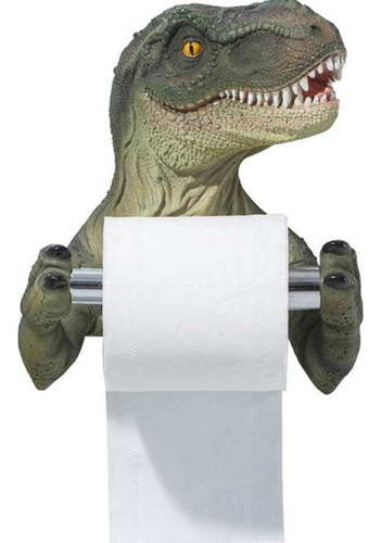 Soporte De Papel Higiénico Realista Con Forma De Dinosaurio Color Verde