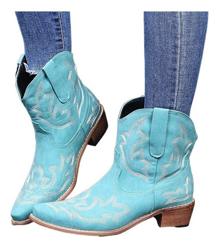 Botas Vaqueras Lady Rodeo Tang Con Flores Rosas