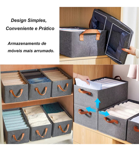 Cesta Organizadora De Tela Plegable Grande En L Para Armario