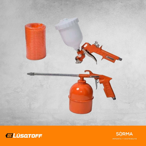 Compresor de aire eléctrico portátil Lüsqtoff LC-2550BK monofásico 50L 2.5hp 220V 50Hz naranja