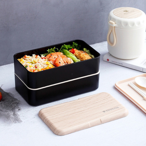 I Caja Bento - Contenedor De Almuerzo De Doble Capa A