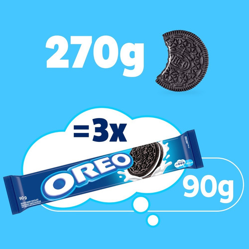 Imagem 5 de 8 de Biscoito Recheado Oreo Original Emb Econômica Multipack 270g