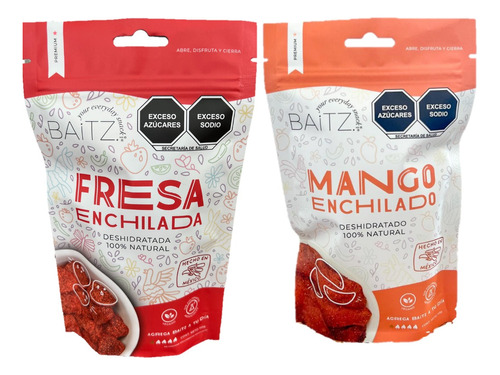 Fresa Y Mango Enchilado Baitz Mx Caja Mixta 1 Y 1 