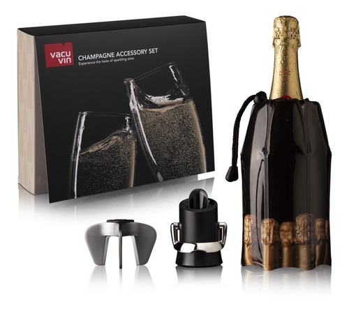 Set Accesorios Para Champagne Regalo Vacu Vin