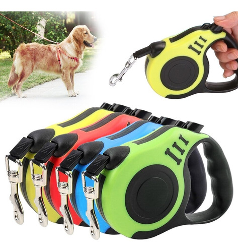  Correa Para Perro Mascota De 5 Mts Retractil Automatico