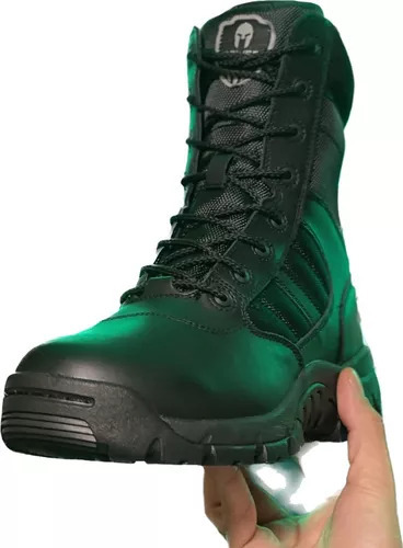 Bota Táctica De Piel Negra Power Boot 8´´ Con Cierre