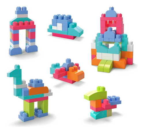 Mega Bloks Bolsa Construcción 60 Piezas Color Rojo Dch54