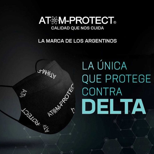Imagen 5 de 10 de Barbijo Atom Protect Ultra Black Edition Adulto X3 Unidades