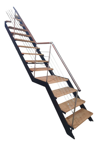 Escalera Rectas Con Inoxidable A Medidas Negro