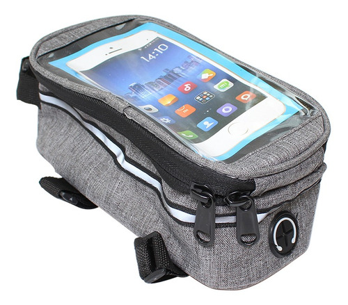 Alforja Bolso Delantero Porta Celular/gps Para Bicicleta Gri