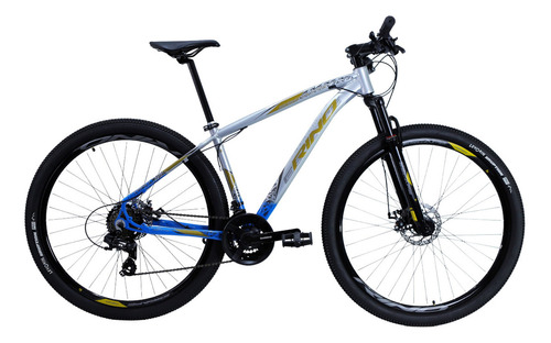 Mountain Bike Rino Escape Aro 29 Toda Shimano 2.1 Mega Range Cor Cinza/azul Tamanho Do Quadro 17