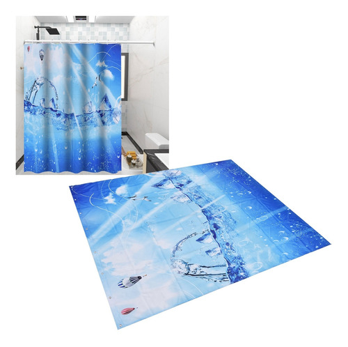 Cortina De Ducha De Baño De Fibra De Poliéster Impermeable C