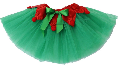 Tutu Navidad Para Mujeres Y Niñas Disfraz Elfo Rojo Verde Fa