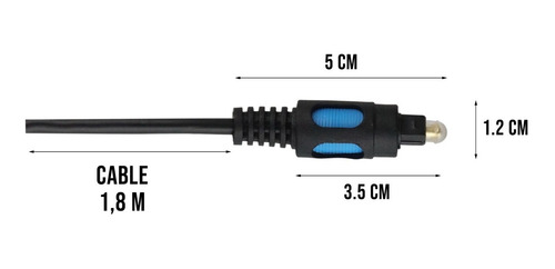 Imagen 4 de 7 de Cable Toslink Fibra Optica 1.8 Metros Audio Digital