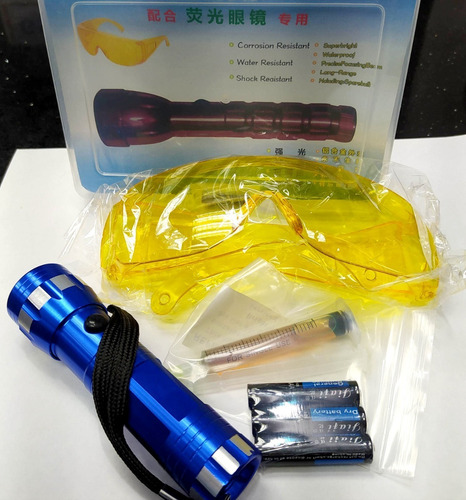 Imagen 3 de 3 de Kit Detector Fugas De Gas Refrigerante R134 R22 R410 Lentes