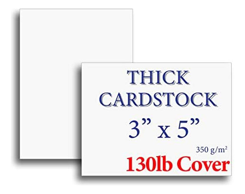 Extra Heavy Duty 130lb Cover Cardstock - 3  X 5  Bright...