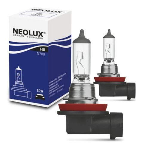 Par Lâmpada Automotiva Neolux Standard H8 3200k 35w Halógena