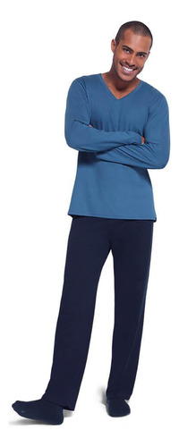 Pijama Masculino Longo Lupo 28011-001 100% Algodão