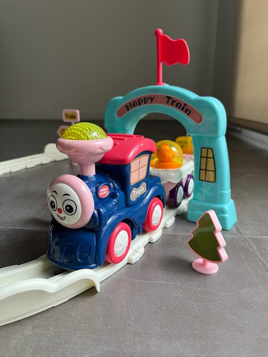 Pista De Tren Grande Con Luz Y Sonido Juguete Didactico Color Caja Naranja