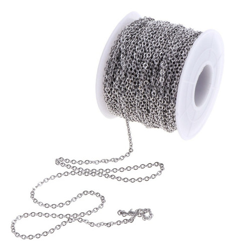 Acero Inoxidable 2mm Cadena 10yd / Rollo For Collar Pulsera