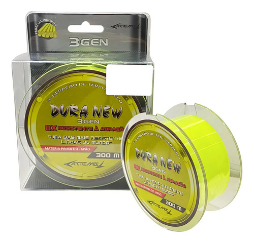 Linha Pesca Artemis Dura New Amarelo 0,40mm 40lb Mono C/300m