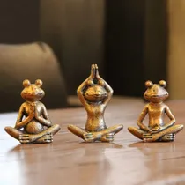 Comprar Figuras De Rana Yoga Zen Decoración Rana Estatuas De Yoga Pa