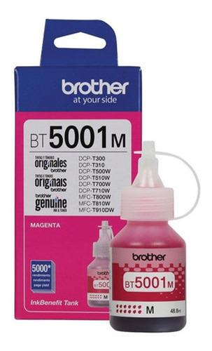 Botella De Tinta Brother Bt5001m Magenta Rinde 5000 Páginas