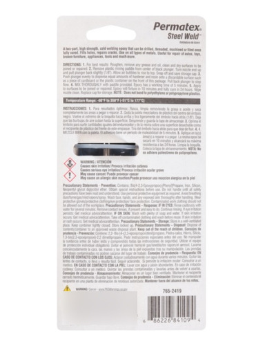 Permatex Stell Weld Epoxy Titanium 25 Ml - Solda Aço E Metal