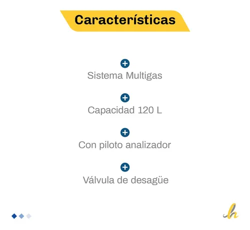 Termotanque Señorial Gas 120 Lts Apoyar Lhconfort
