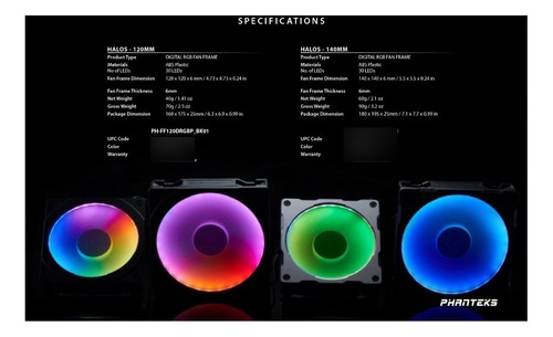 Phanteks Halos Digital 30 Leds Rgb Para Cooler 140x140mm