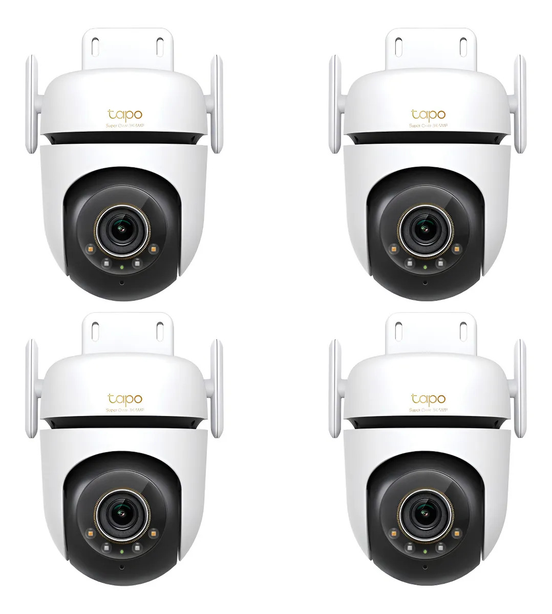 Kit X4 Cámaras Seguridad Tp-link Tapo C530 5mp 3k Wifi Blanco