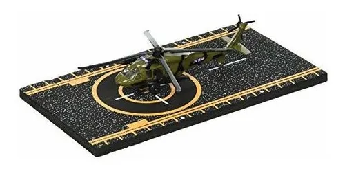 Avión Die Cast Black Hawk Con Pista Conectable, Verde