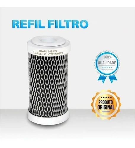 Refil Vela De Filtro Igatu 569 Carbon Block Para Bebedouro