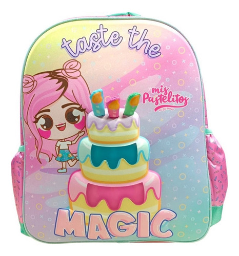 Set Kit Mochila Kinder, Lonchera Y Lapicera Mis Pastelitos Color Rosa
