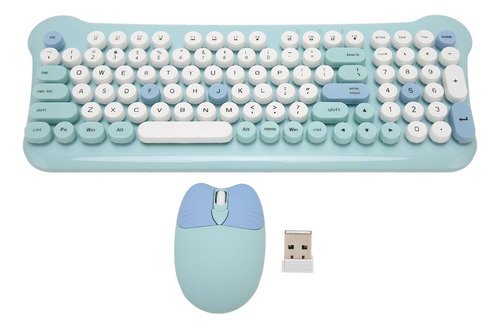 Ratón Bluetooth Juego De Teclado,teclado Y Ratón Inalámbrico Teclado Azul