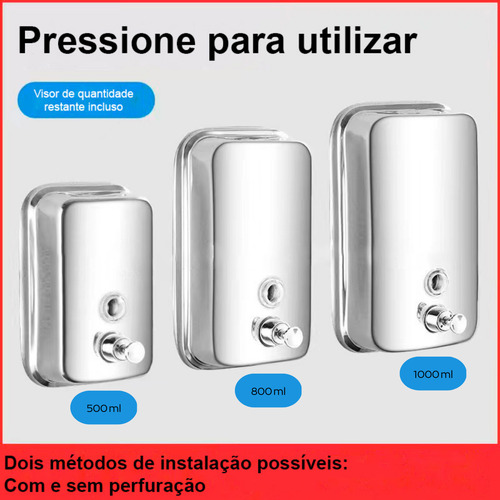 Kit Dispenser Papel Toalha Inox Com Chaves Com Sabão 800ml
