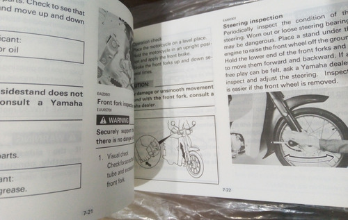 Manual De Usuario Original Moto Yamaha V 80 (d) Año 1992 (Usado)