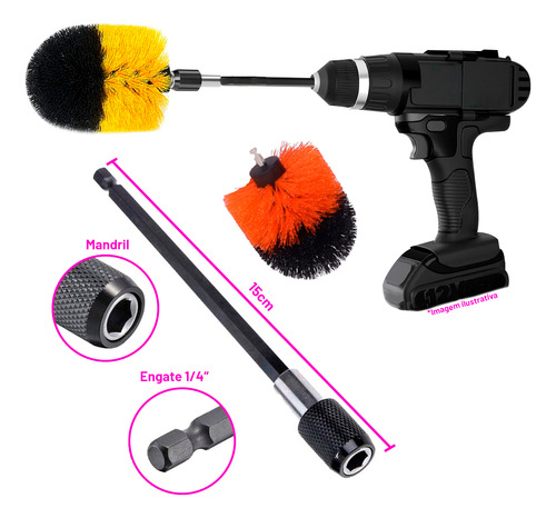 Kit Limpeza Automotiva 37pçs Escovas E Boinas Jex