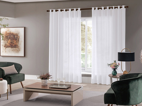 Kit 10 Cortinas Roma Branca 3,00x2,50 Economize Frete Gratis