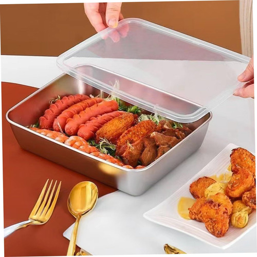 4pcs Recipientes De Alimentos De Acero Inoxidable, Caja