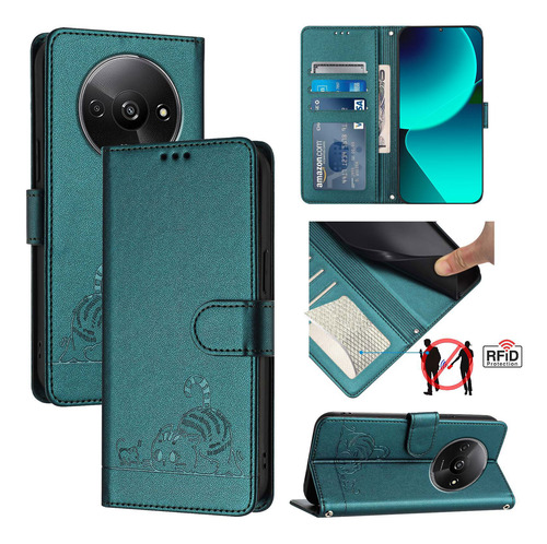 Gato Patrón Cartera Funda Para Redmi A3 4g-poco C61 4g